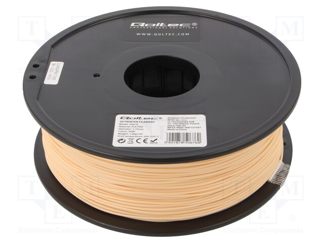 Filament: PLA PRO; 1.75mm; beige; 205÷225°C; 1kg; ±0,05mm