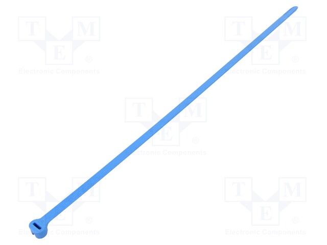 Cable tie; with metal; L:340mm; W:7mm; polypropylene; 270N; blue