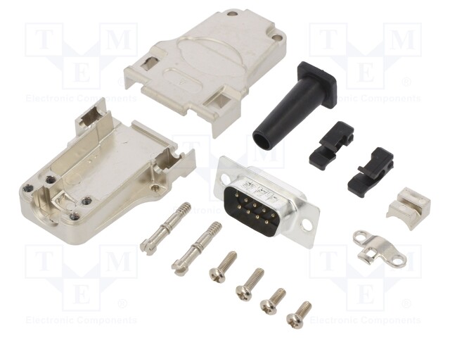 D-Sub; PIN: 9; male; shielded,with strain relief; straight