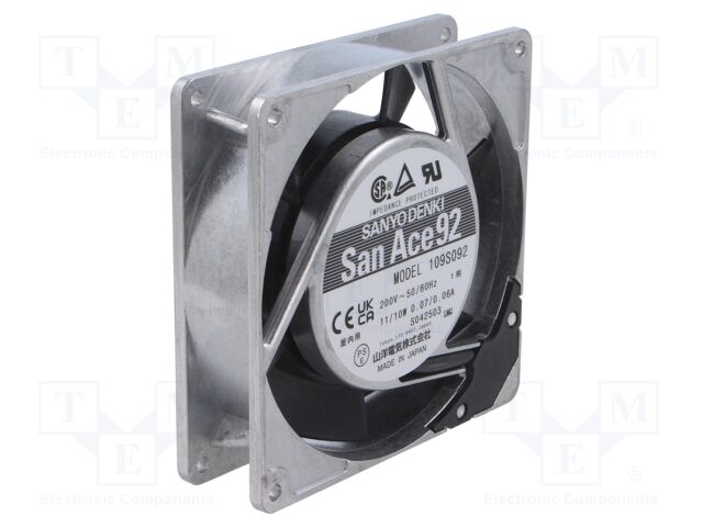 Fan: AC; axial; 92x92x25mm; 57m3/h; 35dBA; ball bearing; 2700rpm