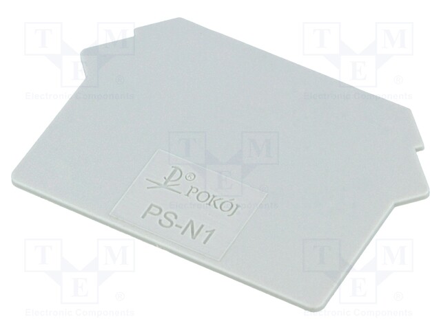 End plate; Application: ZUG; grey; Width: 1mm; polyamide; -25÷120°C
