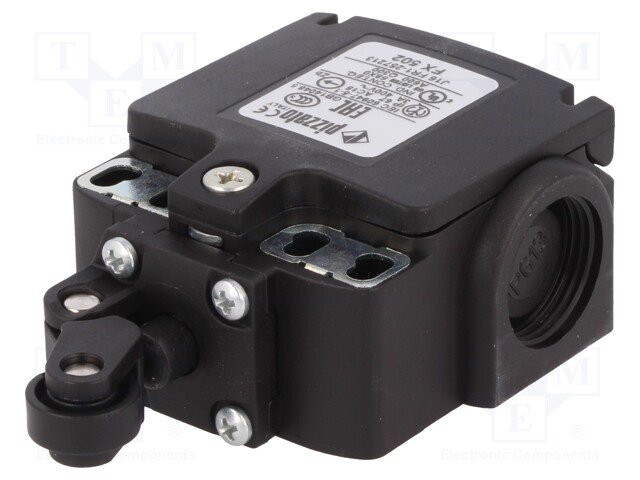 Limit switch; plastic roller Ø14mm; NO + NC; 10A; max.500VAC