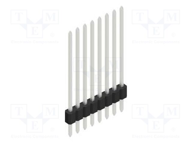 Connector: pin strips; pin header; male; PIN: 8; 1.27mm; THT; 1x8