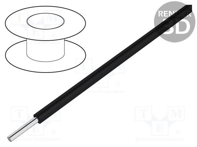 Wire; EcoGen™,EcoWire®,UL AWM 11028; solid; Cu; 18AWG; black; MPPE