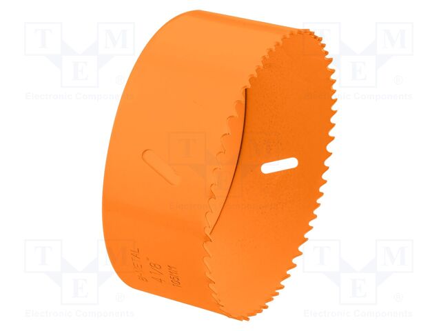 Hole saw; Ø: 105mm; aluminium,wood,steel; bimetal