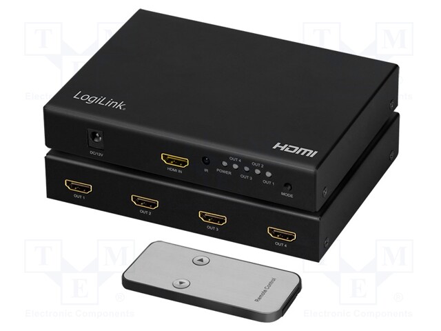 Splitter; HDCP 2.2,HDMI 2.0; Colour: black; Input: HDMI socket