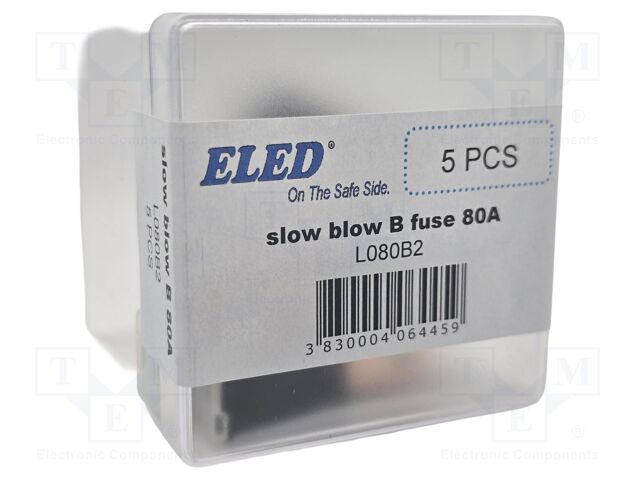 Fuse: fuse; 80A; 32VDC; automotive; 22.2mm; 22.2x15.2x45mm