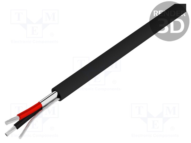 Wire; stranded; Cu; shielded,Al-PET foil; PVC; black; 305m; CPR: Eca