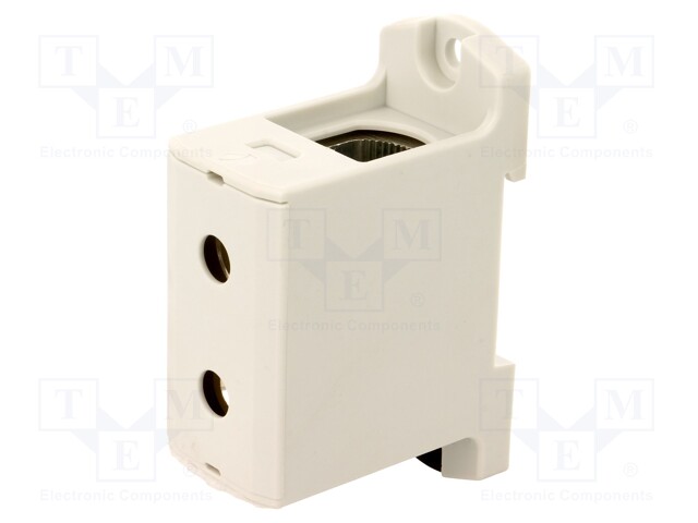 Splice terminal: rail; 25÷150mm2; ways: 1; terminals: 2; grey; TS35