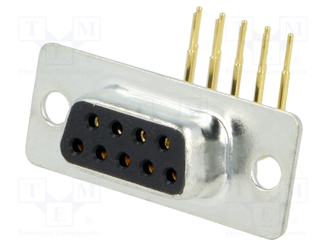 D-Sub; PIN: 9; socket; female; turned contacts; angled 90°; THT