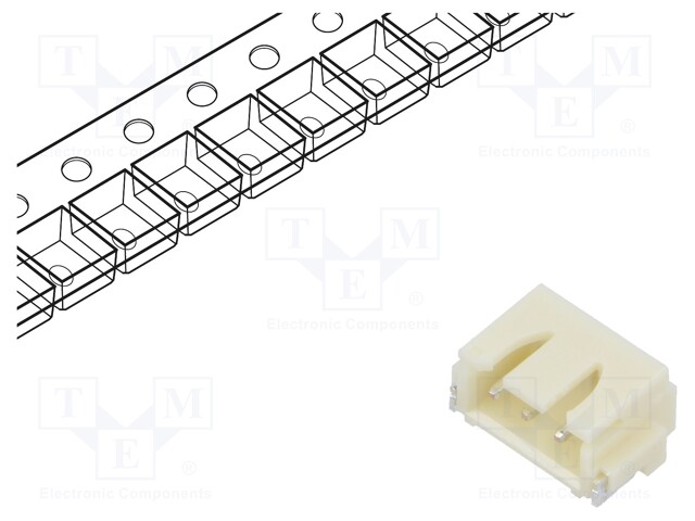 Socket; wire-board; male; XH; 2.5mm; PIN: 3; SMT; 250V; 3A; -25÷85°C