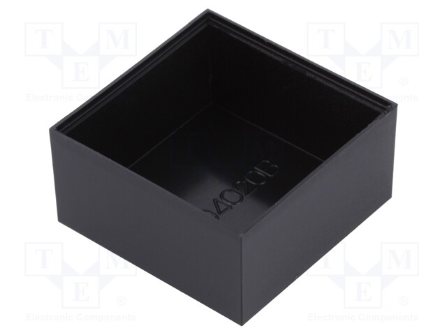 Enclosure: designed for potting; X: 40mm; Y: 40mm; Z: 20mm; ABS