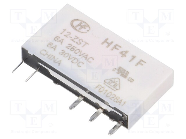 Relay: electromagnetic; SPDT; Ucoil: 12VDC; 6A/250VAC; 6A/30VDC; 6A