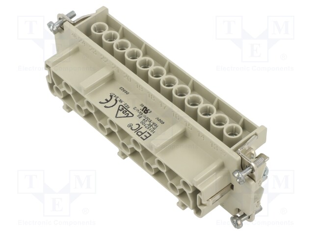 Connector: rectangular; female; EPIC H-BE; PIN: 24; 24+PE; 16A; 500V