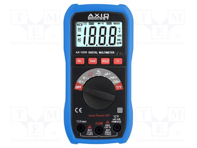 Digital multimeter; LCD; (2000); VDC accuracy: ±(0.5%+2digit)