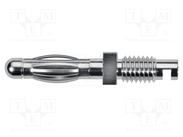 Plug; 4mm banana; 32A; 33VAC; 70VDC; 31.5mm; nickel plated