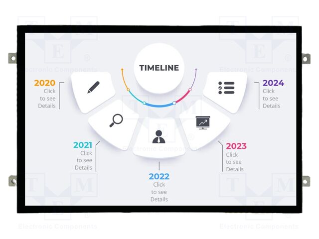 Display: TFT; 12.1"; 1280x800; Illumin: LED; RGB; 850cd/m2; RIBUS