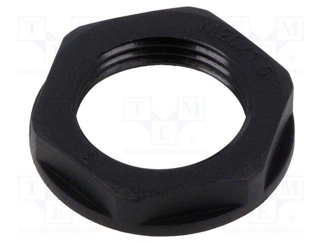 Nut; M20; polyamide; 26mm; black; Thread: metric; Pitch: 1.5