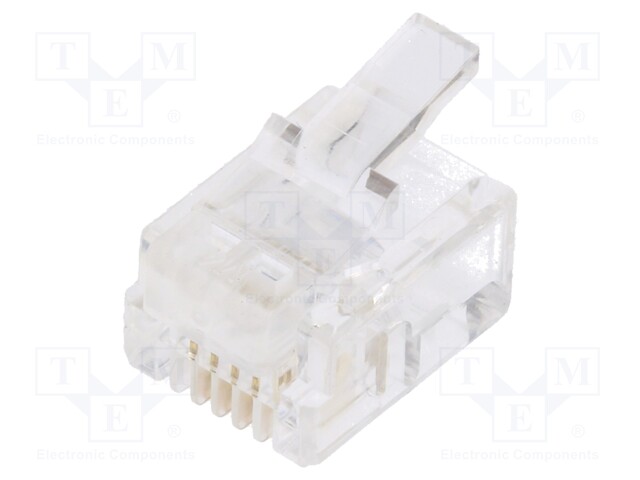 Plug; RJ12; PIN: 4; Layout: 6p4c; IDC,crimped; for cable