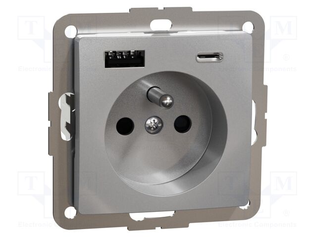 E-type socket; 250VAC; IP20; plaster embedded,in mounting box