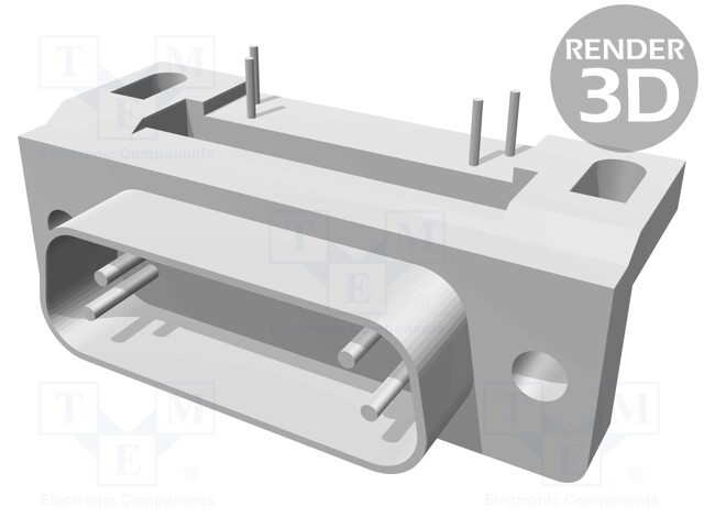 D-Sub; PIN: 15; socket; male; angled 90°; THT; M3
