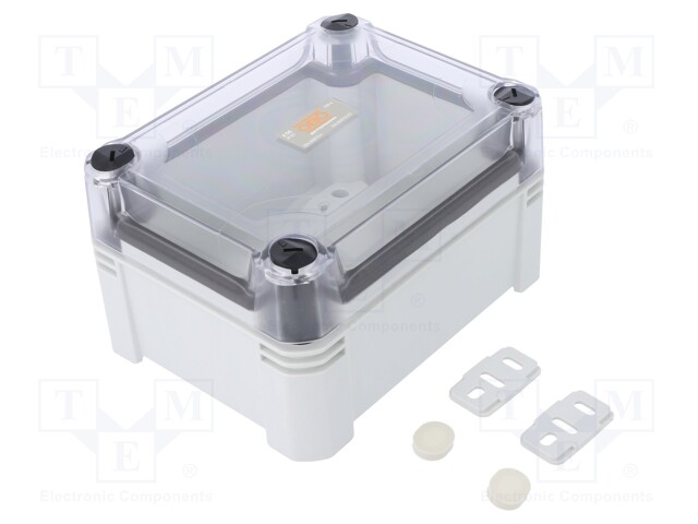Enclosure: junction box; X: 151mm; Y: 167mm; Z: 87mm; polycarbonate