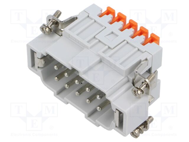 Connector: HDC; contact insert; male; JSH; PIN: 10; 10+PE; 16A; 600V