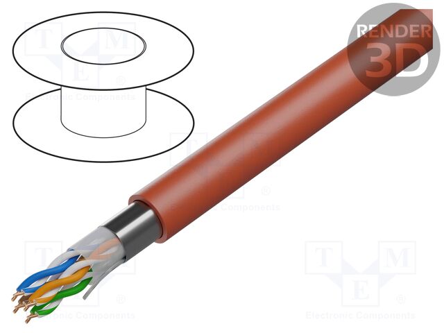 Wire; F/UTP; industrial Ethernet,outdoor; 5e; solid; Cu; 4x2x24AWG