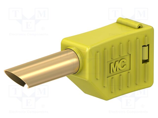 Connector: 4mm banana; plug; 19A; 30VAC; 60VDC; yellow; gold-plated