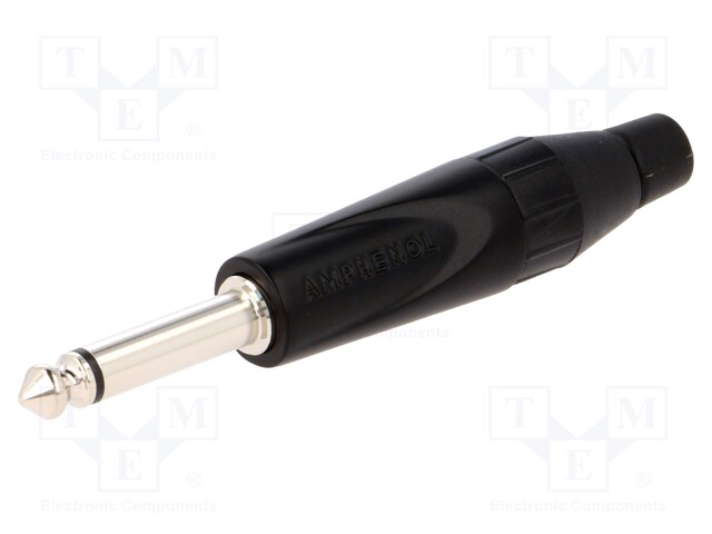 Plug; Jack 6,35mm; male; mono; straight; for cable; soldering