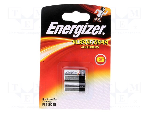 Battery: alkaline; 6V; 4LR44; Batt.no: 2; Ø13x25mm