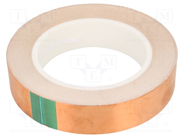 Tape: electrically conductive; W: 25mm; L: 33m; D: 0.08mm; copper