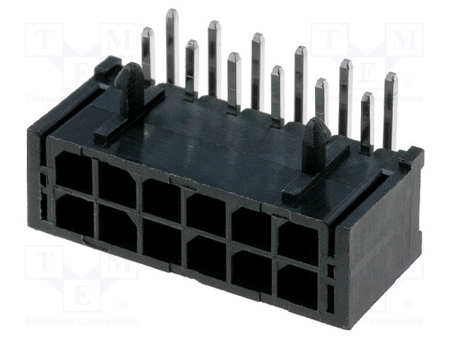 Socket; wire-board; male; MF30; 3mm; PIN: 12; THT; PCB snap; 5A; 10mΩ