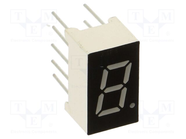 Display: LED; 7-segment; 7.62mm; 0.3"; No.char: 1; yellow; 60mcd