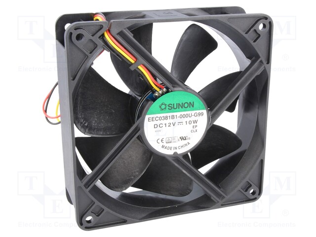 Fan: DC; axial; 12VDC; 120x120x38mm; 234.4m3/h; 48dBA; ball bearing