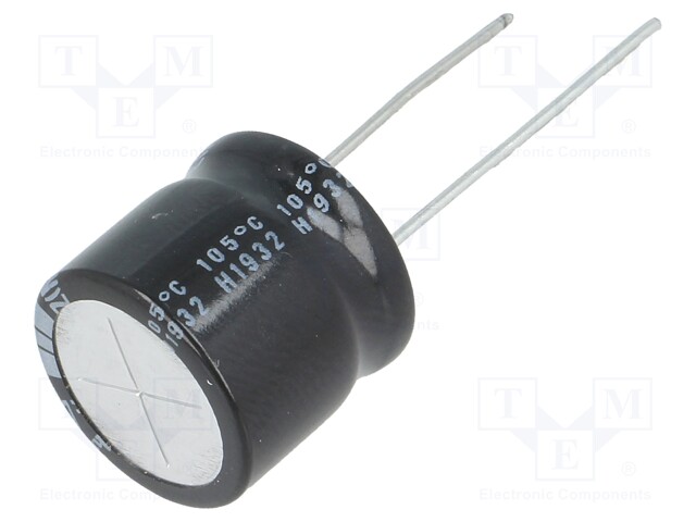 Capacitor: electrolytic; THT; 10uF; 400VDC; Ø16x15mm; Pitch: 7.5mm