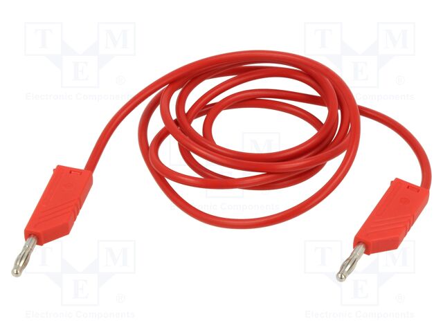 Test lead; 60VDC; 30VAC; 16A; Len: 1.5m; red; Cond.cross sec: 1mm2