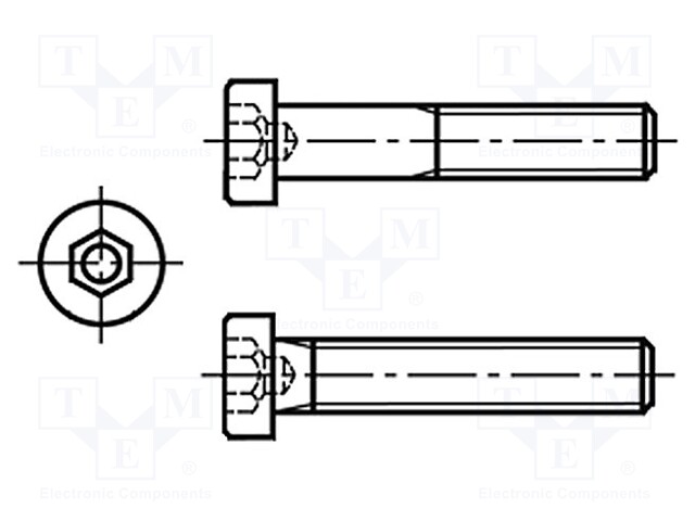 Screw; M6x16; DIN: 6912; Head: cheese head; imbus; steel; HEX 5mm