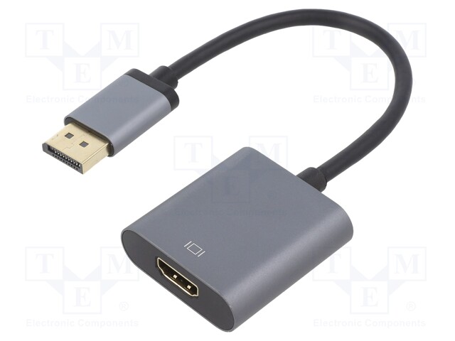 Adapter; DisplayPort 1.2,HDCP 1.3,HDMI 2.0; 0.15m; Colour: grey