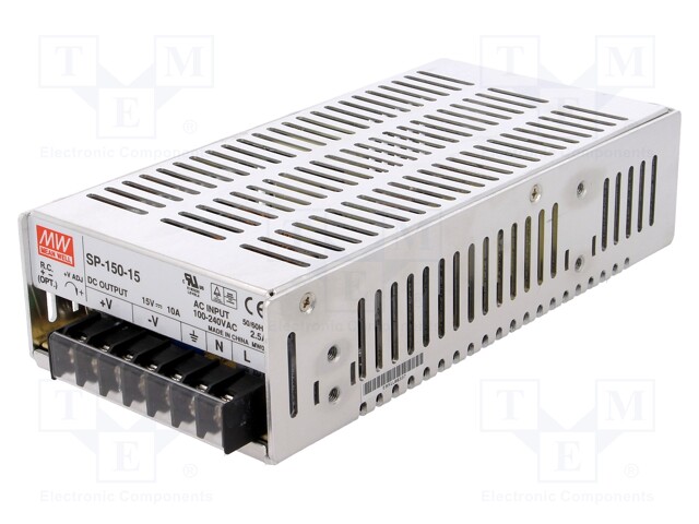 Power supply: switched-mode; modular; 150W; 15VDC; 199x99x50mm