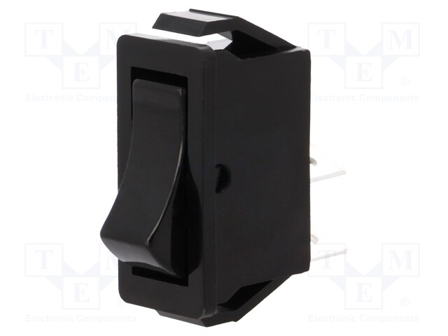 ROCKER; SPST; Pos: 2; OFF-ON; 16A/250VAC; black; none; Body: black