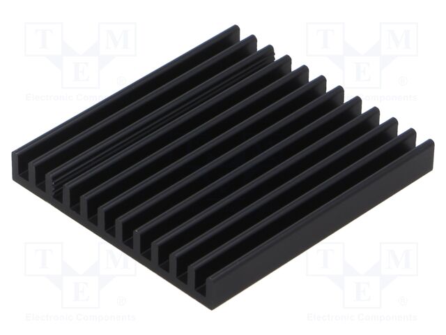 Heatsink: extruded; grilled; black; L: 50mm; W: 45mm; H: 6mm; anodized