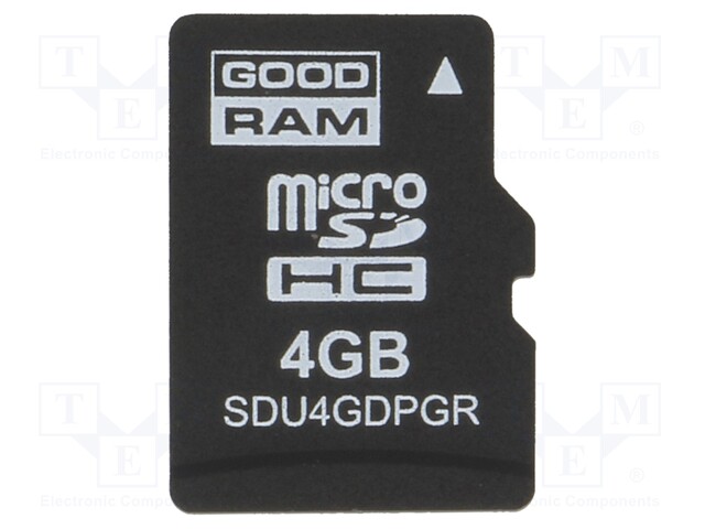 Memory card; industrial; SD Micro,pSLC; 4GB; Class 10; -40÷85°C