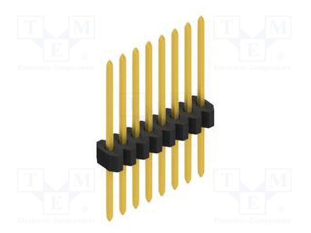Connector: pin strips; pin header; male; PIN: 8; 1.27mm; THT; 1x8