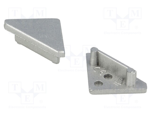 Cap for LED profiles; silver; ABS; Application: CABI12
