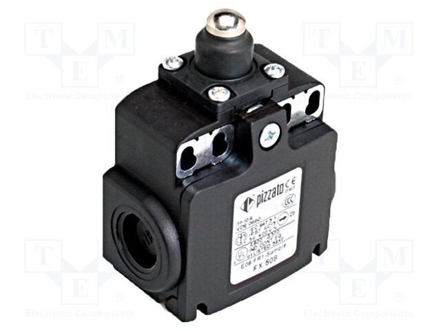 Limit switch; rubber seal,pin plunger Ø10mm; NO + NC; 10A; IP67