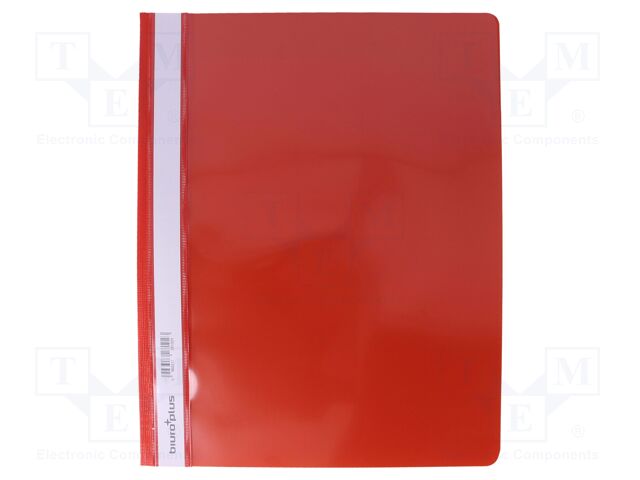Document wallet; A4; red; Mat: PVC