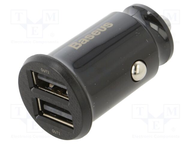 USB power supply; USB A socket x2; Sup.volt: 12÷24VDC; black