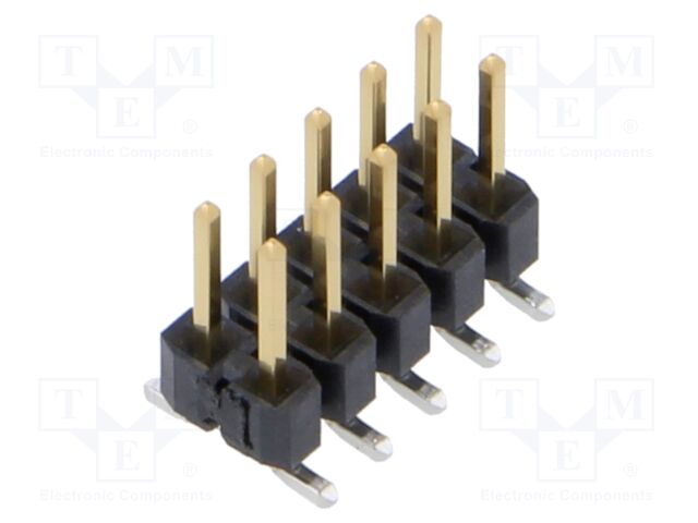Connector: pin strips; male; PIN: 10; 2.54mm; gold-plated; SMT