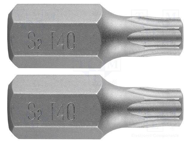 Screwdriver bit; Torx®; TX40; Overall len: 30mm; Mounting: 3/8"